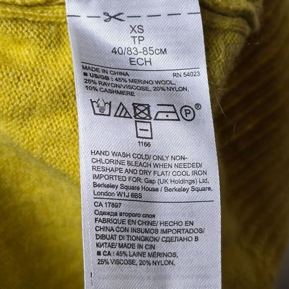 Banana Republic Women’s Yellow Wool Crew Neck Sweater Size‎ XS Pre-Owned - Picture 10 of 11